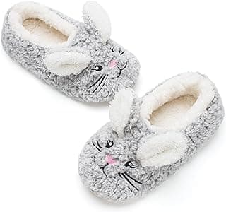 Cozylook Cute Animal Slippers Soft Sole House Slippers Fuzzy Warm Indoor Non Slip Grip Funny Animal Designs