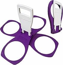CarryAround Fold Away Cup Carrier/Caddy [MADE IN UK] [PURPLE] Take-Out Coffee Soft Drink Pint Beer Beverage Holder, Sturdy Reusable Pocket Size, Festival Sports Gigs Easy safe - hot drinks, 2,3,4 cups