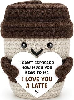 Gifts for Her Him Women Men Anniversary Birthday Coffee Lover Gift Easter Basket Gifts for Wife Husband Boyfriend Girlfriend Couple Crochet Coffee Mug Decor I Love You Her Mom Mothers Day Fathers Day