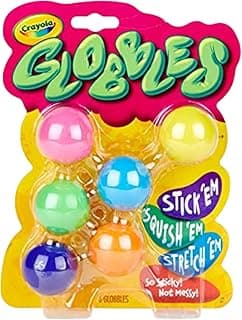 Crayola Globbles Fidget Toy (6ct), Easter Egg Toy & Essential Basket Stuffer, Sticky Stress Ball for Adults & Kids, Squishy Balls, Calming Sensory Gifts for Stress Relief