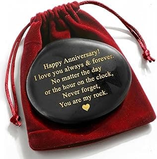 VELENTI Happy Anniversary Decorative Stones Rock - Heartwarming You are My Rock Wedding Presents, Inspiring Anniversaries Keepsake for Her, Decorative Accessories Anniversary Present for Him