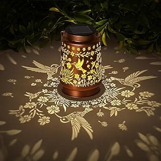 Hummingbird Solar Lanterns Outdoor Waterproof,Garden Decor Metal Hanging Decorative Solar Lights,Mothers Day Gifts,Birthday Gifts for Women Mom Grandma，Gardening Gifts for Yard, Patio, Lawn, Tabletop