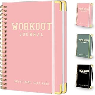 Kamoy Fitness Workout Planner for Women & Men, A5(5.7" x 8.2") Workout Log Planner for Track Gym ＆ Home Workouts, Track Progress, Achieve Your Wellness Goals - Pink