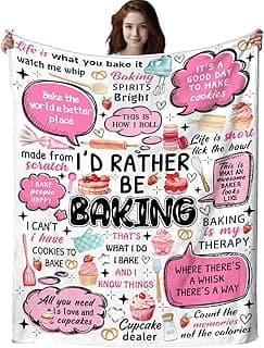 Baker Blanket Baking Gifts for Bakers Cookie Lovers,Bakers Stuff Baking Cooking Throw Blankets,Funny Baking Gifts for Women Mom Sister Wife 50"X40"