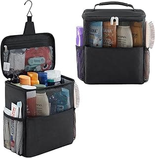 Lifewit Shower Bag Mesh Shower Caddy Portable College Dorm Room Essentials Tote Bag for Bathroom, Gym, Travel, Camping Quick Dry Hanging Shower Organizer Basket Toiletry Bag, Large, Black