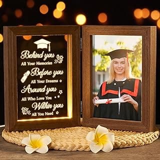 Graduation Picture Frame with Light - Cool College & High School Grad Gifts for Her & Him - Master Degree Congratulations Gifts for Graduates, Women & Daughter