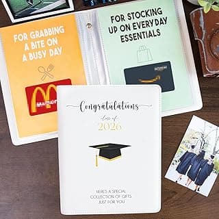 2026 Graduation Gifts - Graduation Photo Album with 24 Pages - High School Graduation Gift Card Book - First Year of College Survival Kit from Parents for Her Him Women Men Girls Boys Teens Students