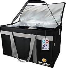 Herculean Premium Insulated Food Delivery Bag with YKK Zipper – Large Commercial Catering Bag for Food Transport – Hot and Cold Thermal Food Bag – Ultra Durable Hot Food Carriers for Takeaway Delivery