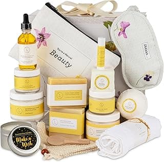 Lizush Luxury Citrus Spa Gift Basket - 15-Piece Handmade Self-Care Set for Relaxation, Perfect Gift for Women, Wife, Mom, or Best Friend - Handmade in the USA