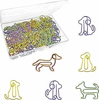 Cute Paper Clips Dog Shaped Decorative Bookmark Clips, Funny Gifts for Dog Lovers Coworkers Women, 60 PCS