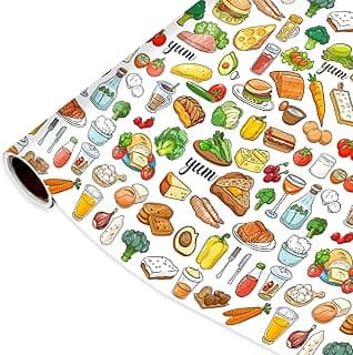 Pineraap Food Wrapping Paper Roll - 17Inch x16.4Feet - Cooking Wrapping Paper Sandwich Fruit Vegetable Gift Wrap Foodie Gift Packing Paper