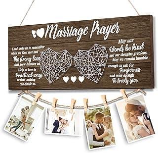 Wedding Gifts,Bachelorette & Bridal Shower Gifts for Bride and Groom Engagement Present for Wife NewlyWed Couple Marraige Prayer Photo Holder