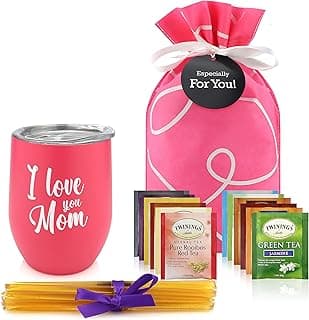 Gifts For Mom - Tea Lovers Gift Basket, Set Includes Temperature Retention Cup 12 Special Blend Teabags & Honey Presented in Beautiful Gift Bag For Mothers Day, Birthday, Get Well, Thinking of You Care Package