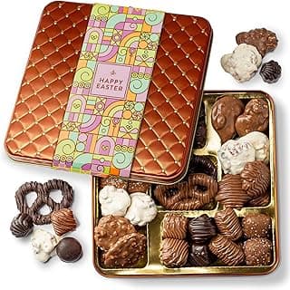 Easter Chocolate Gift Basket, Food Gifts Arrangement Platter, Gourmet Candy Snack Box, Prime Delivery Idea, Him & Her, Men Women Kids Families- Bonnie & Pop