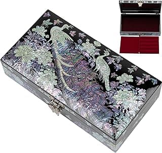 February Mountain Exquisite Mother of Pearl Peacock Design Jewelry Box: Artistry, Elegance, and Versatile Storage Gifts for Women