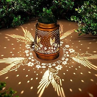 Mothers Day Gifts, Birthday Gifts for Women, Solar Lanterns Outdoor Waterproof, Hummingbird Garden Decor Metal Hanging Decorative Solar Lights for Patio Yard, Gardening Gifts for Women Mom Grandma