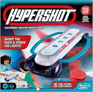 Hasbro Gaming Hypershot Electronic Tabletop Hockey Game | 5 Games in 1 | Music, Lights, and Sounds | Ages 8 and Up | for 1 to 2 Players | Kids Board Games