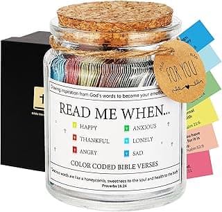 Bible Verse Jar,Scripture Prayer Cards Holy Read Me When Bible Verses Jar,Religious Communion Confirmation Baptisms Christian Gifts for Women Men Teen Girls,Birthday Gifts for Women Mom Teens Friends