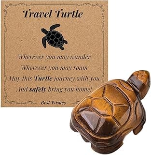 Travel Gifts for Women Travel Turtle Gifts for Travelers for Women, 1.5" Tiger's Eye Turtle Figurines