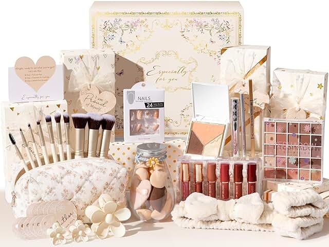 Teen Girl Gifts Trendy Stuff, 10 Positive Affirmation Cards & Empowering Challenges to Unlock 10 Wrapped Makeup Gift Set Motivational Birthday Easter Basket Stuffers Gifts for Tween & Teenage Girls