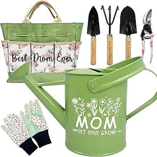 Gifts for Mom Mothers Day, Mom Birthday Gifts from Daughters Floral Gardening Tools and Durable Garden Tools Organizer Tote, Ideal Gardening Gift for Women Plant Lover Present