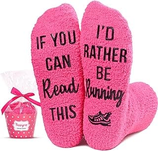 Fuzzy Socks for Women Her - Running Gifts for Runners, Silly Gag Gifts
