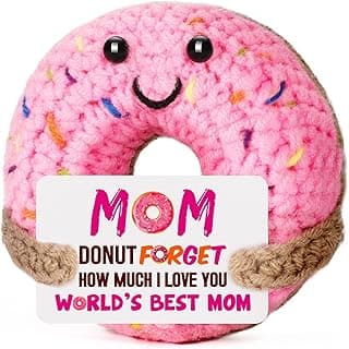 Mom Gifts for Mothers Day - Funny Mother's Day Birthday Handmade Crochet Donut Gift for Mom Mama Mother Mommy from Daughter Son Best Mothers Ever Gifts