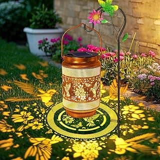 Hummingbird Solar Lanterns Outdoor Waterproof with Shepherd Hook, Gifts for Mothers Day Birthday Women Mom Grandma, Metal Solar Hanging Lights Garden Decor for Outside Yard Patio Pathway Porch