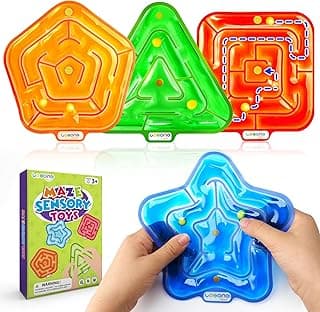LESONG Sensory Fidget Toys for Kids: 4 Pack Squishy Gel-Filled Fidget Maze for Special Needs - Calming Sensory Toys for Autism ADHD Classroom Travel - Prizes for Boys Girls Easter Basket Stuffers