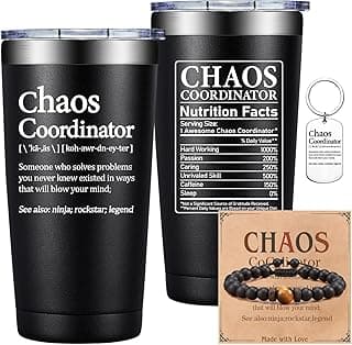 Grifarny Chaos Coordinator Tumbler Mug 20oz, Christmas Thank You Gifts for Men, Employee Teacher Appreciation Gifts, Boss Day Gift, Gift for Coworker, Administrative Assistant, Supervisors, Secretary