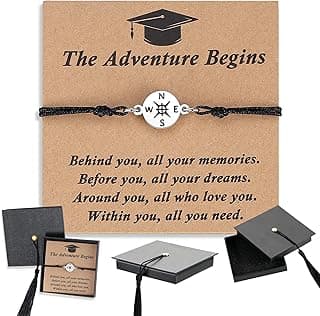 SAM & LORI Unique Grad Cap Box 2026 Graduation Gifts for Her/Him - Adjustable Unisex Bracelet for Primary/Middle School/High School/College Grads