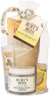 Burt's Bees Gifts Ideas - Hand Repair Set, 3 Hand Creams plus Gloves - Almond Milk, Lemon Butter Cuticle Cream, Shea Butter Repair