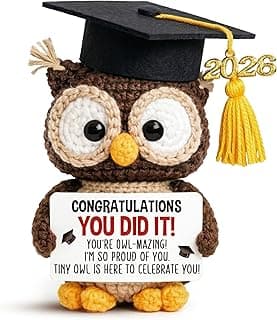 Graduation Gifts 2026 - High School, College Graduation Gifts for Women Her Him - Graduate Gift Ideas for Him, Her - Grad Class of 2026 Positive Graduate Crochet Animals Owl