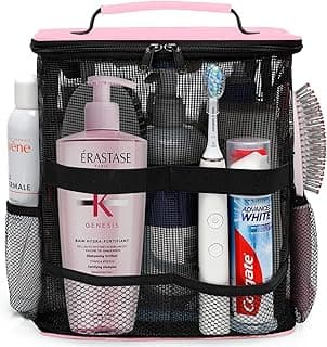 Dorm Room Essentials for Girls, Mesh Shower Caddy Hanging, Large Capacity Toiletry Bag for Women, Quick Dry Shower Bag for Camping, Cruise, Travel Essentials, Christmas Birthday Gifts for Women Girls