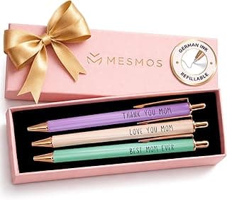 MESMOS 3Pk Fancy Pens for Mom, Mothers Day Gifts for Mom, Grandma Mothers Day Gift, Presents from Daughter or Son, Best Ever Smooth Writing Nice Pen Set
