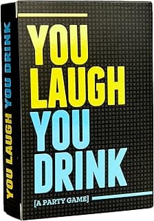 DSS Games You Laugh You Drink for People Who Can’t Keep A Straight Face [Try Not to Laugh Cards | Party Game for Adults | 150 Fun Prompt Cards for Game Nights, Pregames | Gift for Him]
