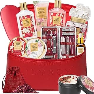 Mothers Day Gifts for Mom, Gifts for Women, Spa Gift Set for Women - Rose Bath and Body Gift Set Beauty Care Spa Kit with Shower Gel | Bath Kit, Valentines Day, Birthday, Christmas Gift for Mom