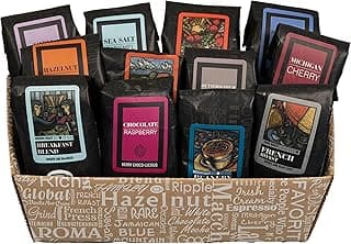 Indulgent Coffee Selection Gift Box | 100% Specialty Arabica Coffee | 12 Sample Bags of Medium Roast Ground Coffee