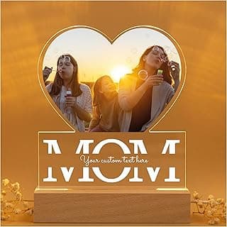 Customized Gifts for Mom - LED Acrylic Plaque/Mothers Day Gifts for Mom - Custom Picture Frames - personalized Gifts for Mom from Kids - I Love You Mom - Mother