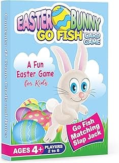 Arizona GameCo Easter Bunny Go Fish Game for Kids - Ages 4 & Up - Play Go Fish, Old Maid & Slap Jack with 1 Deck | Easter Basket Stuffers for Kids, Gift Boy Girl