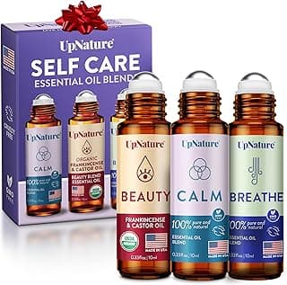 UpNature Self Care Essential Oil Roll On Set (3 Pack) – Gifts for Mom, Relief Relaxation Gifts for Women – Essential Oils Aromatherapy Rollers - Breathe, Beauty & Calm