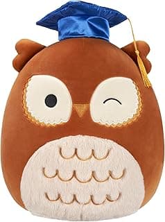 Squishmallows Original 12-Inch Arella Brown Owl with Graduation Cap - Official Jazwares Plush