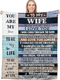 Anniversary Romantic Gift for Wife - Valentines Day Gifts for Her - Ultra-Soft Micro Fleece Sherpa Throw Blanket - Birthday Gifts Ideas from Husband