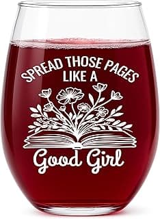 Book Lovers Wine Gift – Funny Wine Glass for Women Who Love Spicy Books – Bookish Gift for Readers, Dark Romance BookTok Lover Cup for Her