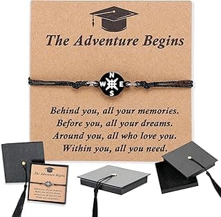 SAM & LORI Unique Grad Cap Box 2026 Graduation Gifts for Her/Him - Adjustable Unisex Bracelet for Primary/Middle School/High School/College Grads
