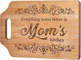 AceThrills Mothers Day Gifts for Mom Gifts, Mom Birthday Gifts for Moms from Daughter Son - Engraved Bamboo Cutting Board 12.3"L x 8.7"W x 0.4"Th