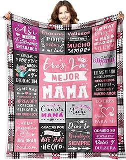 Mama Blanket Gifts - Regalos para Mama - Gifts for Mom in Spanish - Moms Gift from Daughter Son - Best Mom Ever Gift - Mothers Day Valentines Day Christmas Birthday Presents for Mother Blanket 50"x60"
