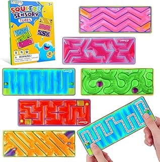 Squishy Sensory Fidget Autism Toys for Kids: Sensory Toys for Sepcial Need 6 Pack Maze - Quiet Fidget Sensory Filled Goo for Calming Down Classroom, Adult Office,Travel Essentials,Easter Gifts for Kid