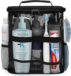 Dorm Room Essentials for Guys Girls Boys, Quick Dry Mesh Shower Caddy Portable, Large Capacity Toiletry Bag with Hanging Hook, Travel Beach Camping Cruise Ship Essentials, Birthday Gifts for Women Man