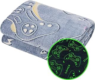 Glow in The Dark Blanket Game Controller Throw Blanket, Gamer Gifts Toys for Kids Boyfriend, Boys Teen Soft Cozy Gaming Blanket Gamer Gifts Game Decor Blankets for Home Bedroom 50"x60"